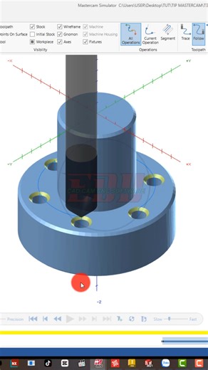 LTQ on Instagram: "Multiaxis Linking for drill 3 axis #cnc #machine #catia #SolidWorks #inventor #Mastercam"