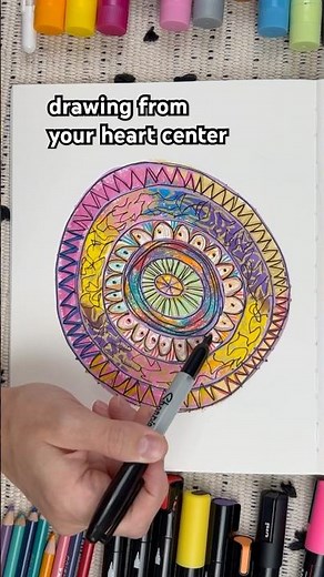 drawing a “Magic Circle” 💓 #mindfulart #artmeditation #relaxing #art #meditationart #drawing