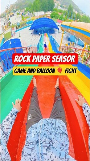 LOST RPS GAME CHALLENGE! 🪨✂️📄 Friend Hit Me With Balloon & Dropped Down Slide! POV #Shorts #Fun