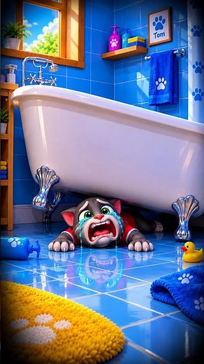 😭 Poor Tom Is Trapped Under the Bathtub! 😱