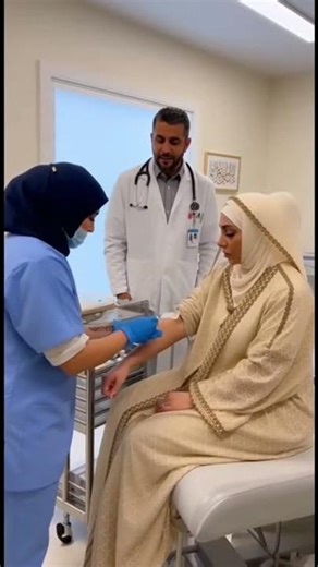 Arab Princess Receives Routine Injection at Modern Clinic