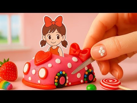 💞 Perfect Miniature Fondant Cake 💞 Beautiful Miniature Candy Pop Car Cake Decorating | DIY Cakes