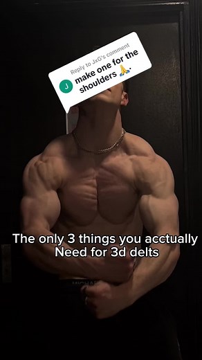 Replying to @JxG This is not the only things you can do for shoulders but if you did all these youd be covered for hitting all 3 parts of your shoulder Before people start crying about it aswell rear delt flies are also great but rows are more than enough Same thing applies with regular pressing for most people, overhead pressing is just a great way to really target it Being at a low body fat also helps Free training plan link in bio💪✅ #gym#bodybuildingmotivation#bodybuilding#musclebuilding#sho