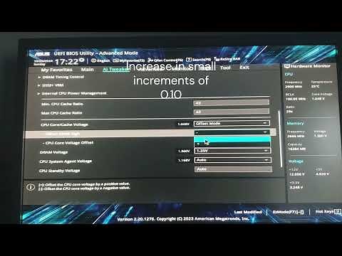 How to undervolt an intel CPU in ASUS BIOS