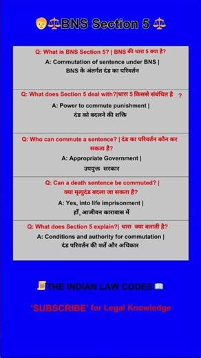 BNS Section 5 | Sentence Commutation Explained ⚖️ #indianlaw #bns #politics #court #ips #judge
