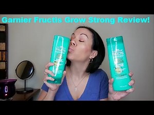 Garnier Fructis Grow Strong Shampoo and Conditioner Review!!!
