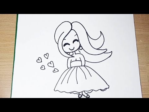 How to draw a Barbie doll | tutorial for beginners| step by step| cute easy drawing.