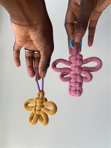 Knotted Bug Keychain Bag Charm, Cozy Paracord - Colorful Cotton Cord - Etsy