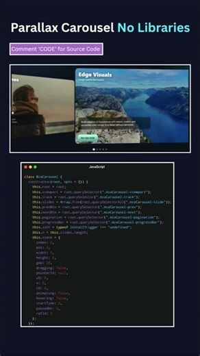 🔥Parallax Carousel Using JavaScript! #coding
