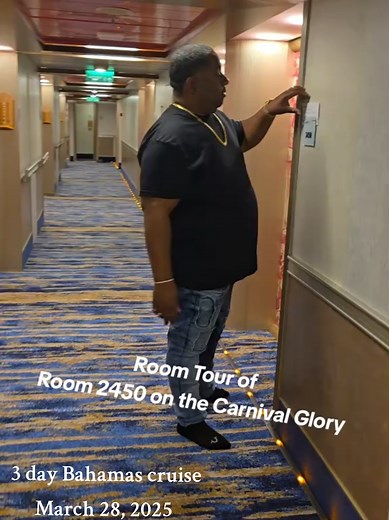 Room Tour of Ocean View Room 2450 on Carnival Glory