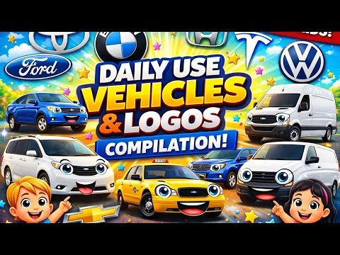 Daily use Vehicles & Famous Logos Compilation | Kids Learning | Fun learning