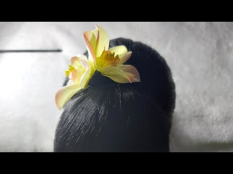 ASMR | Ponytail With Flower Hair Clip Hairstyle