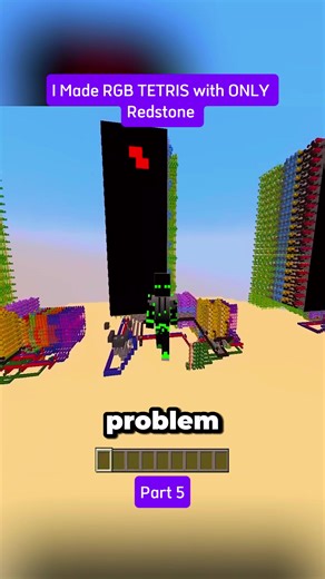 I Made RGB TETRIS with ONLY Redstone 🤯 #minecraft #redstone #logic #engineering #tetris