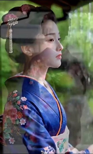 Kimono Girl: Japanese Beauty Behind the Twilight Rain. #asmr #rain #beauty #japanese