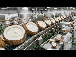 Inside the Factory: How Coconuts Are Turned into Delicious Coconut Milk (Full Process)