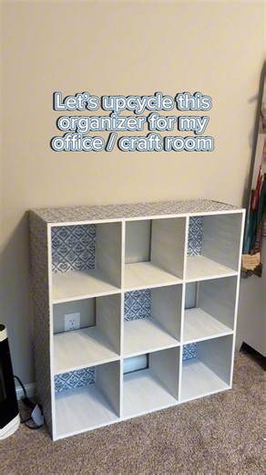 Upcycled this old cube organizer into craft storage!!! #upcycling #furnitureflip #craftroom