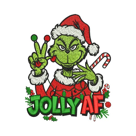 Funny Grinch Jolly Machine Embroidery Design, Christmas Lights Grinch Embroidery Design, 9 Sizes Instant Download - Etsy
