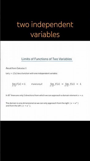 Limit of Functions with 2 Independent Variables