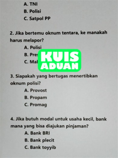 Kuis Aduan: Tebak-Tebakan Seru di TikTok! Siap Tantangan?