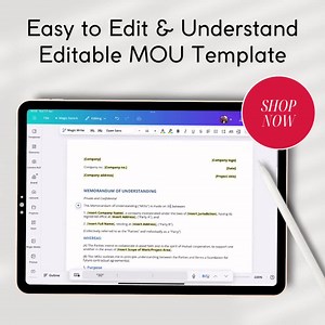 Editable Memorandum of Understanding Template: Creative & Marketing (instant Download) - Etsy