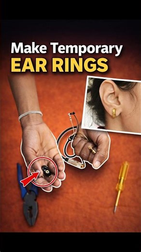 Make Temporary Ear Rings With Old Neck Band...