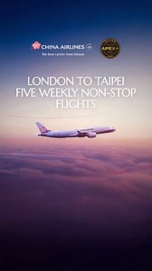 Big news, travellers! ✈️ London ➡️ Taipei — now flying non-stop five times a week! 🗓️ Year-round service from Heathrow every Mon, Tue, Wed, Fri & Sat 🌏 Seamless connections beyond Taiwan to Australia & New Zealand 🏆 Award-winning comfort, proudly connecting the UK with Taiwan ✨ Limited-time sale active from 1 September — book and enjoy an exclusive discount on every Tuesday flight between 18 November 2025 and 31 January 2026. | China Airlines 中華航空