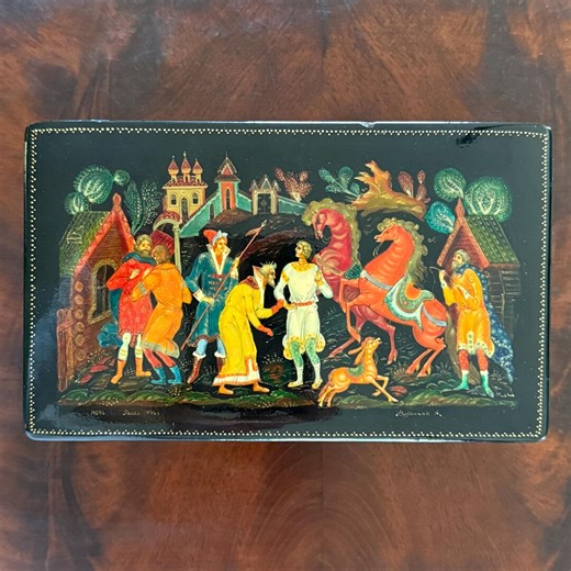 Vintage Russian Lacquer Box From Palekh; Fairytale Palace Scene; 1970’s - Etsy