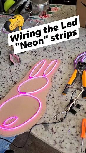 So now that each individual Led rope strip has wires soldered to it and placed into the groove on the Acrylic and have been individually tested it's time to make the connections more permanent. Wiring each individual strip section to each other is pretty easy, it's just a basic parallel circuit. What that means is positive to positive and negative to negative. I tried to route the wires so that they would be somewhat hidden behind the Led rope strips. I soldered each connection so that it would 