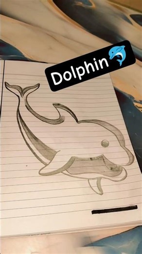 ✏️Simple pencil strokes se pyari dolphin drawing🐬 ‪@Rubaaa221‬