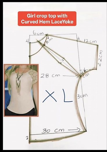 Girl crop top drafting #diy#trending #viral