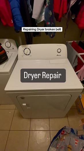 Repairing the dryer belt on this Amana Model NGD4655EW2 Now it's running smoother than ever! 💪🏾🔧🛠️🔨🪛🗜️🧰Who needs a repairman? * * #Dryer #Broken #DryerFix #DIYRepair #AmanaDryer #HomeImprovement #LaundryDay 🚀
