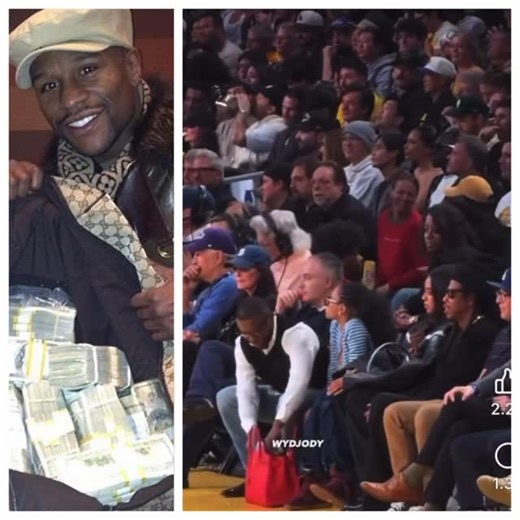 Say Cheese TV 👄🧀 on Instagram: "Floyd Mayweather is going viral for counting money in front of Jay-Z at the Lakers game 💰"