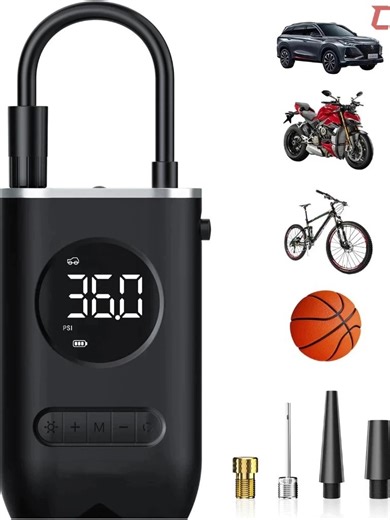 Mini calibrador e compressor de ar recarregável USB O Mini Calibrador e Compressor de Ar Recarregável é o acessório indispensável para quem busca segurança e autonomia em qualquer viagem ou trajeto. Com visor digital de precisão e desligamento automático, ele infla pneus de carros, motos e bikes com rapidez e sem nenhum esforço físico. Compacto o suficiente para caber no porta-luvas, ele possui bateria de longa duração via USB, sendo o