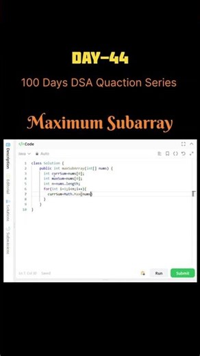 Maximum Subarray #programmer #python #developer #javascript #code #technology #coder #codinglif