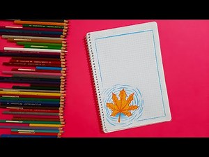 Let’s Draw a Beautiful Autumn Leaf Step by Step | Easy Border Design for Project