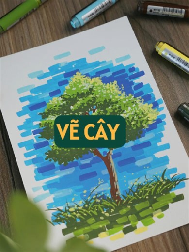 Vẽ CÂY kiểu này CUỐN quá trời #lecongduytinh #learnontiktok #lcdt #draw #vulaci