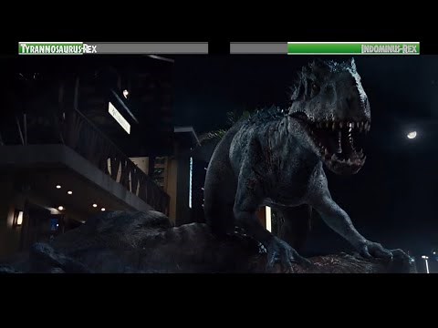 Tyrannosaurus-Rex vs Indominus-Rex...with healthbars