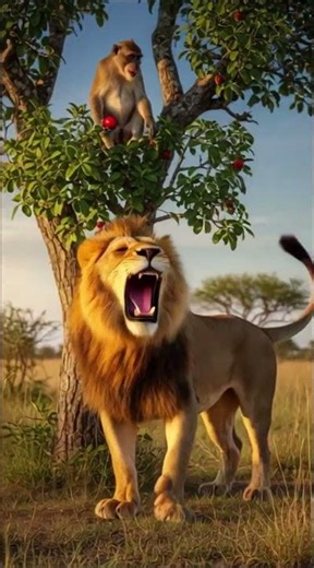 funny animals trying to bully Mr. Lion #funnyanimals #viral #shorts
