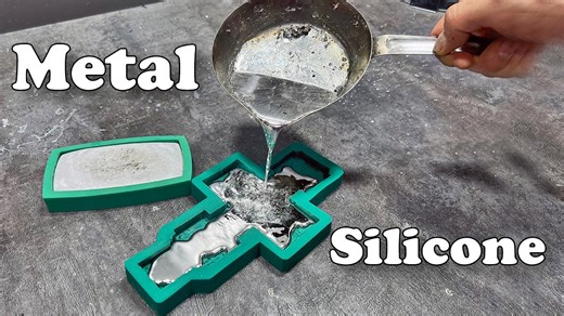 Pouring molten metal into silicone molds: Shocking results