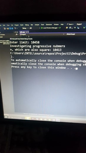 C++ | Euler project 'Investigating progressive numbers, n, which are also square' | CodeLearning