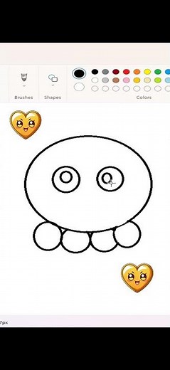 How to draw cute octopus in ms paint | paint in computer| art #drawing