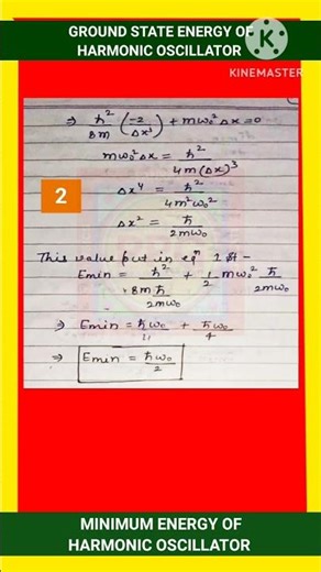GROUND STATE ENERGY OF HARMONIC OSCILLATOR | MINIMUM ENERGY OF HARMONIC OSCILLATOR |