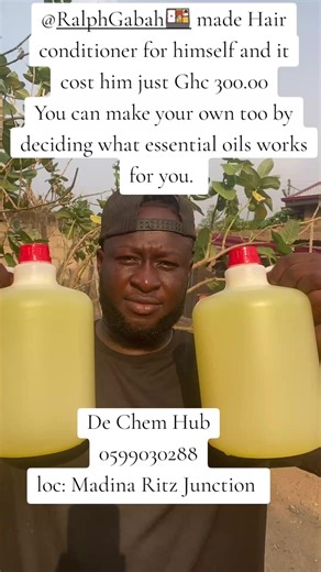 Create a personalized hair care experience! Just like our satisfied customer, @Ralph Gabah 🍱 you can customize your own hair conditioner to suit your unique hair type and texture. Choose the ingredients that work best for you and achieve healthier, more nourished hair. This customized conditioner cost Ghc 300.00, but by making your own, you can create a product that fits your needs and budget - potentially saving you money! #Fyp#govirial#hair#liquidsoap#chemicalshopinghana