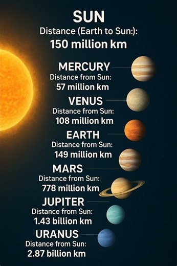 Planets Distance from the Sun | True Scientific Facts Explained 🌞🌗🌍