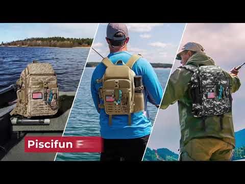 Piscifun Fishing Tackle Backpack with Rod & Gear Holder
