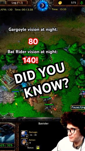 Bat Riders superior night vision is tactical for surprises. #rts #warcraft3