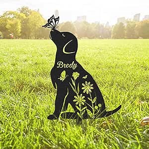 Custom Pet Grave Markers Dog Memorial Plaque, Memorial Yard Garden Outdoor Decor, Waterproof Metal Dog Grave Markers for Loss of Pets, Personalized Sympathy Remembrance Gift