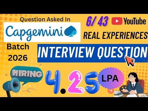 Capgemini Interview Experience 2026 | Real Questions Asked | 4.25 LPA Package | Freshers Must Watch