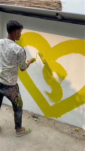 Out side painting video #paint #painting #art #trending #wallpainting #wallpaint