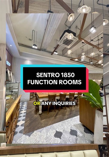 Experience Function Rooms at Sentro 1850 Restaurant